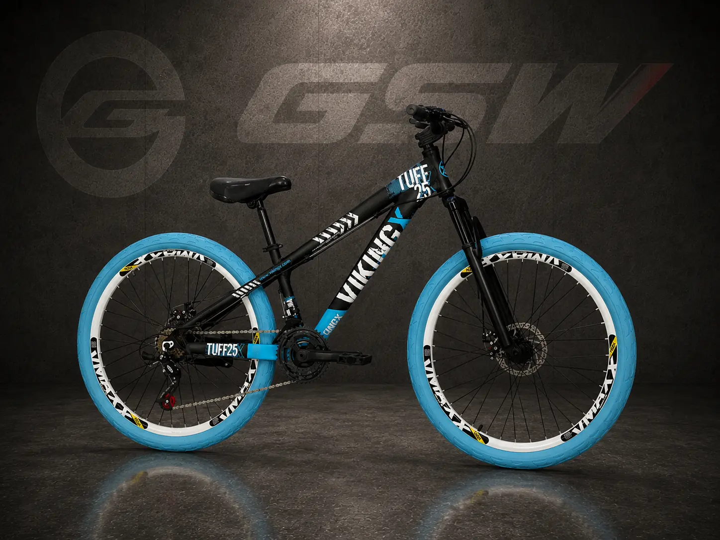 VikingX preta com pneus azul claro