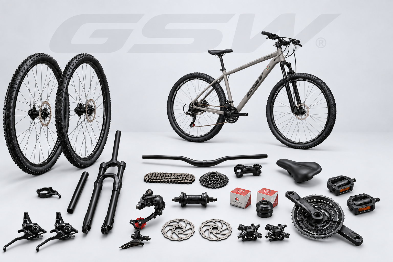 Kit Bike Completo com bicicleta de referência e componentes desmontados