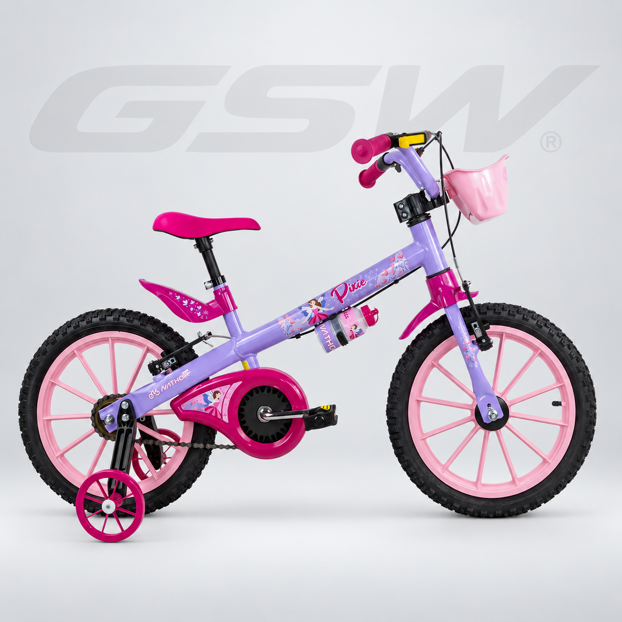 Bike Aro 16 Pixie Fem — Rosa/Violeta