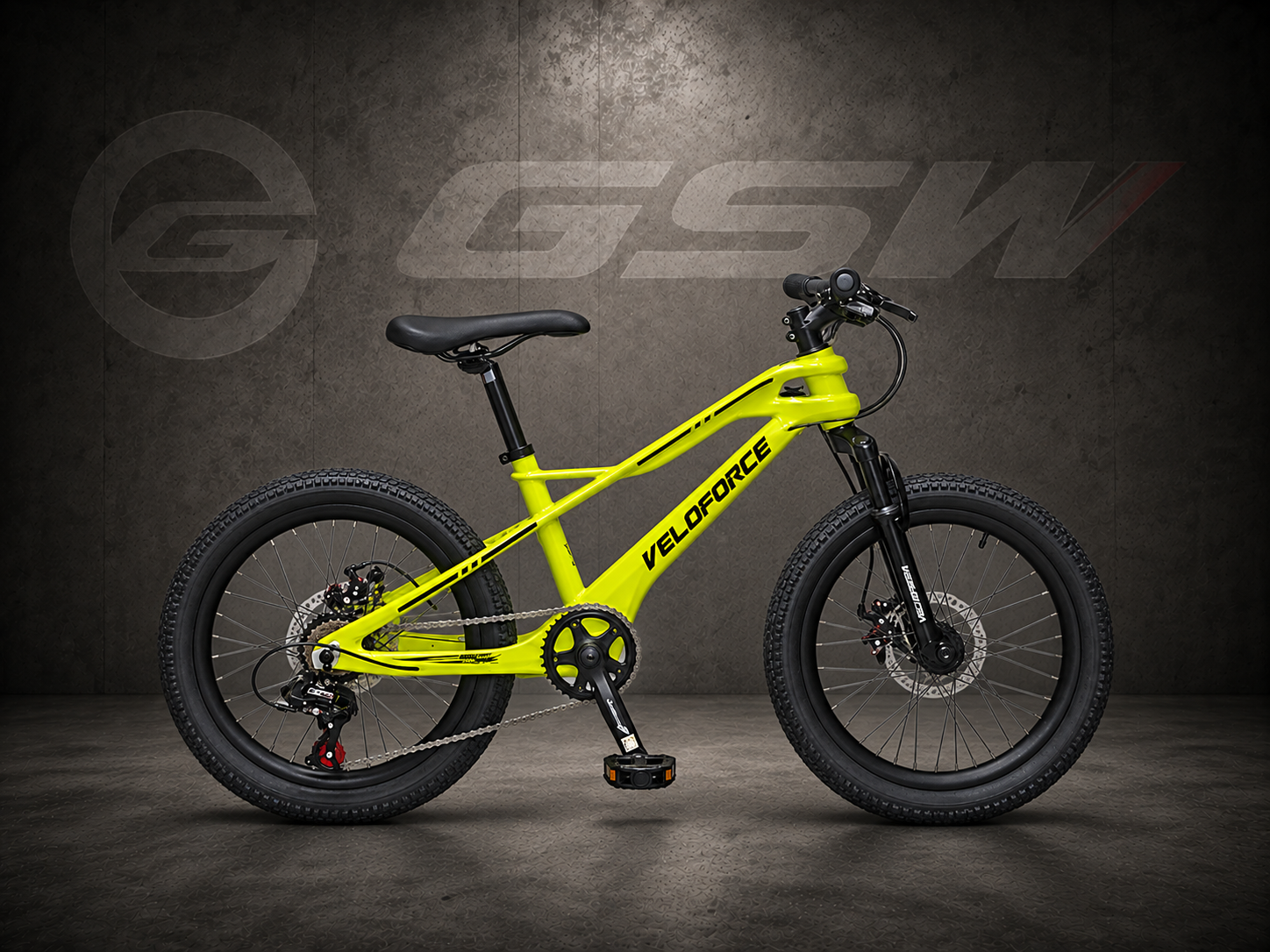 Bicicleta Aro 20 Magnésio 1x7 Freio Disco — Amarelo Neon