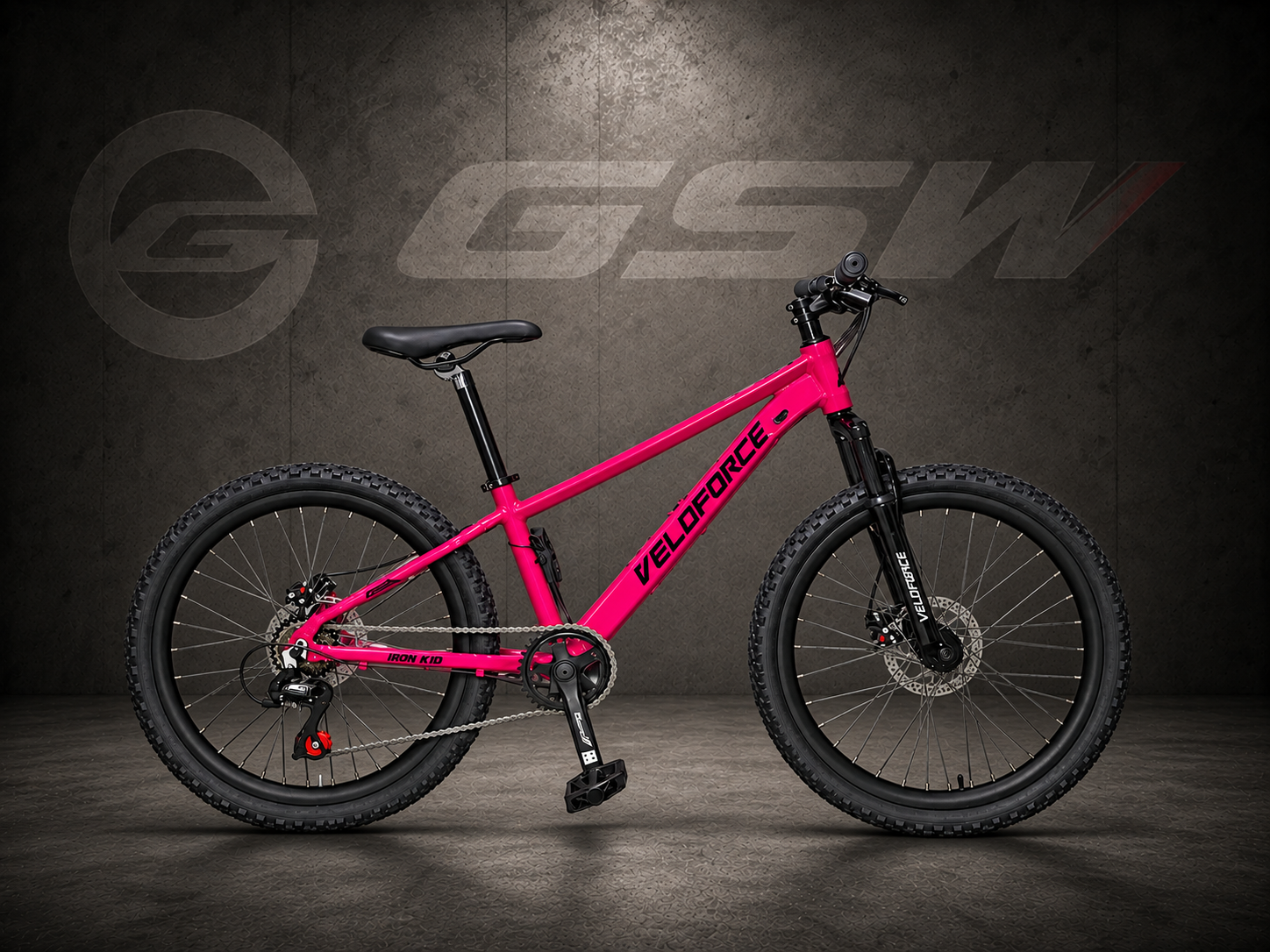 Bicicleta Aro 24 Alumínio 1x7 Freio Disco — Pink Neon