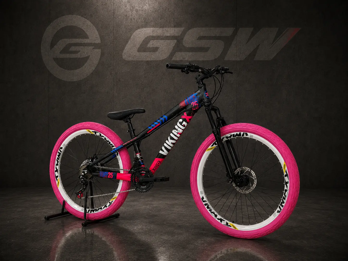 VikingX preta com pneus rosa