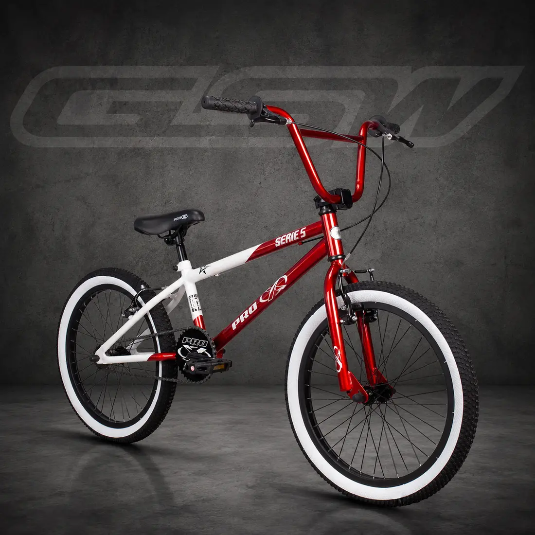 Bicicleta aro 20 PRO X Série 5 Limited vermelha com branco