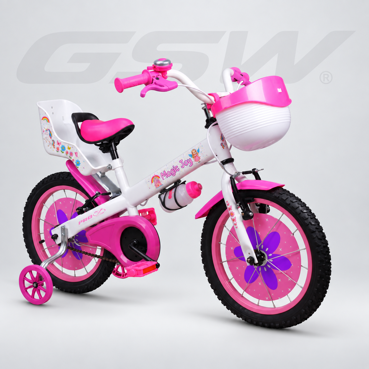Bike Aro 16 Magic Joy — Branco/Rosa